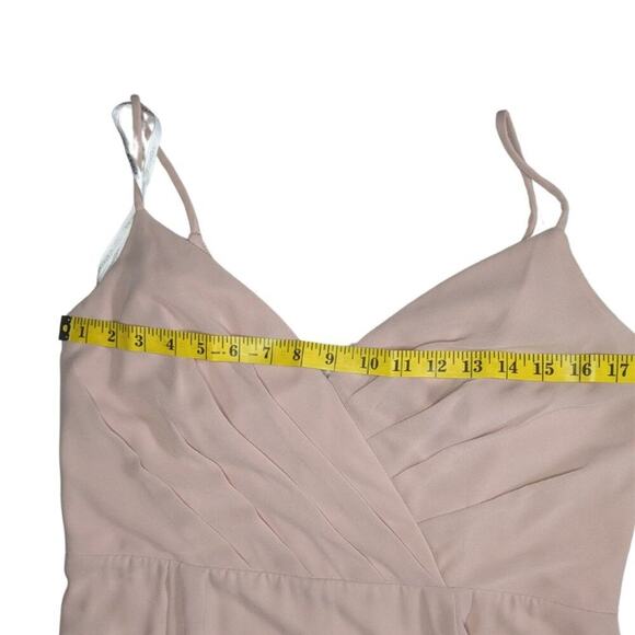 Bill Levkoff Bridesmaid Dress Blush Strappy Spaghetti Strap Pink Rose Gown 1X - Picture 4 of 11